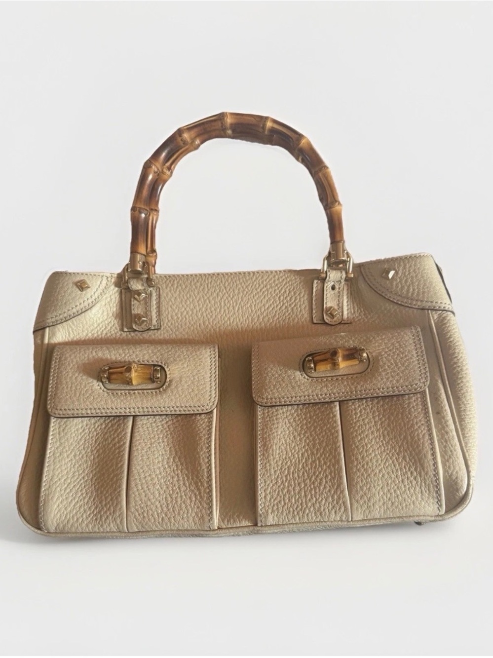 Gucci Leather Satchel with Bamboo Top Handles